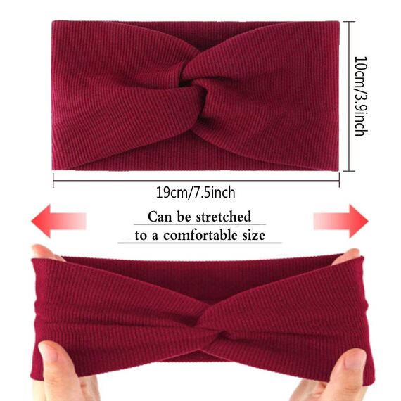 4 Stück Stirnband Damen Mädchen Haarband Elastisch Breites Haarreif Sport Headwrap Baumwollkreuz Yoga Haarschmuck