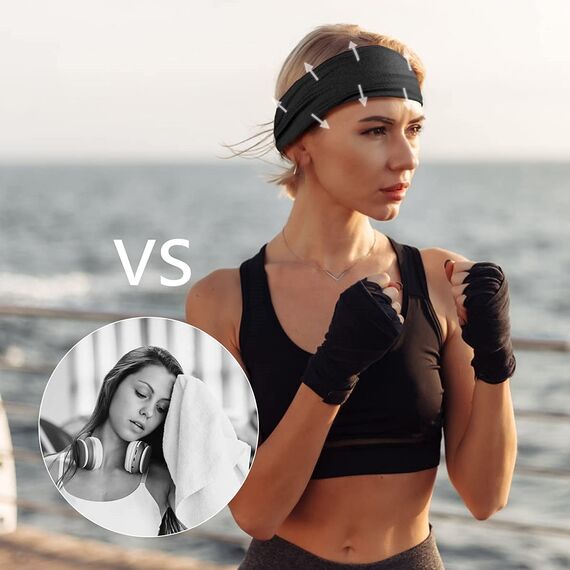 Flintronic 6 PCS Sports Damen Stirnband, Baumwollstretch Schweißband Mischfarben, Wicking Stretchy Stirnband für Frauen Sport/Yoga/Laufen/Fitness