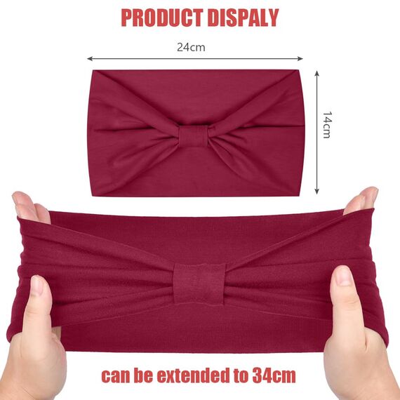 Flintronic 4 PCS Sports Damen Stirnband, Baumwollstretch Schweißband Mischfarben, Wicking Stretchy Stirnband für Frauen Sport/Yoga/Laufen/Fitness