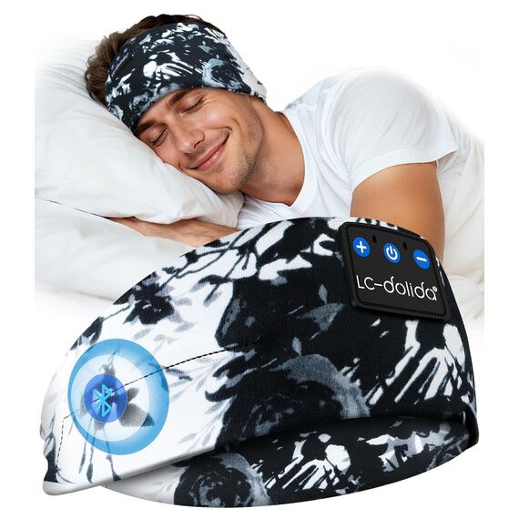 LC-dolida Schlafkopfhörer Bluetooth Stirnband Kopfhörer, Schlafkopfhörer Seitenschläfer Schlaf zum Kopfhörer 15+Std Playtime Schlafstirnband mit HiFi-Stereo für Sport Training,Joggen,Yoga,Reisen