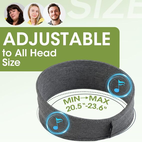 LC-dolida Schlafkopfhörer Bluetooth Kopfhörer Stirnband,Ultraweiche Bettkopfhörer Schlaf Stirnband aus Bambusfaser mit Lautsprechern,Leichtes Schlafmusik Kopfband für Reisen/Meditation/Yoga/Hörbücher