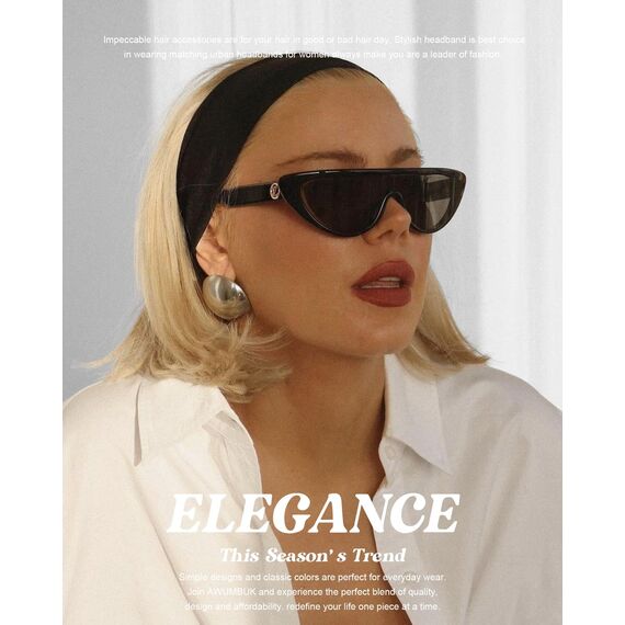 AWUMBUK Stirnband Damen Sport, 8 Pack Haarband Schwarz Haarbänder Damen Herren Antirutsch Stirnbänder Elastisch Headband Unisex Hair Band Sport Yoga Workout Laufen Fitness Gym Haarschmuck