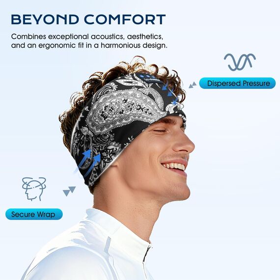 LC-dolida Schlafkopfhörer Bluetooth Stirnband Kopfhörer, Schlafkopfhörer Seitenschläfer Schlaf zum Kopfhörer 15+Std Playtime Schlafstirnband mit HiFi-Stereo für Sport Training,Joggen,Yoga,Reisen