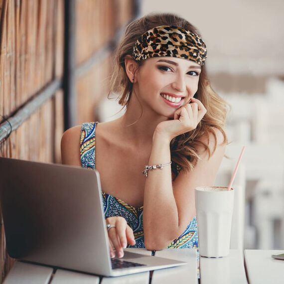 flintronic Stirnbänder Damen, 4 Stück Haarband Elastisches breites Kopfband für Frauen Yoga Sport Fitness, Bohème-Stil, mit Leopardenmuster,Vintage-Print für Frauen und Mädchen