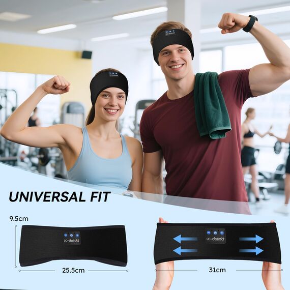 LC-dolida Schlafkopfhörer Bluetooth Stirnband Kopfhörer, Schlafkopfhörer Seitenschläfer Schlaf zum Kopfhörer 15+Std Playtime Schlafstirnband mit HiFi-Stereo für Sport Training,Joggen,Yoga,Reisen