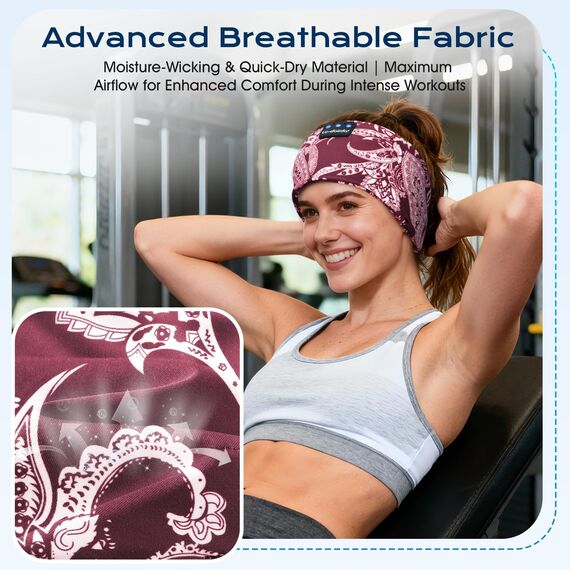 LC-dolida Schlafkopfhörer Bluetooth Kopfhörer Stirnband Seitenschläfer, Sleep Headphones 15+Std Playtime Schlafstirnband mit HiFi-Stereo für Sport Training,Joggen,Yoga,Reisen