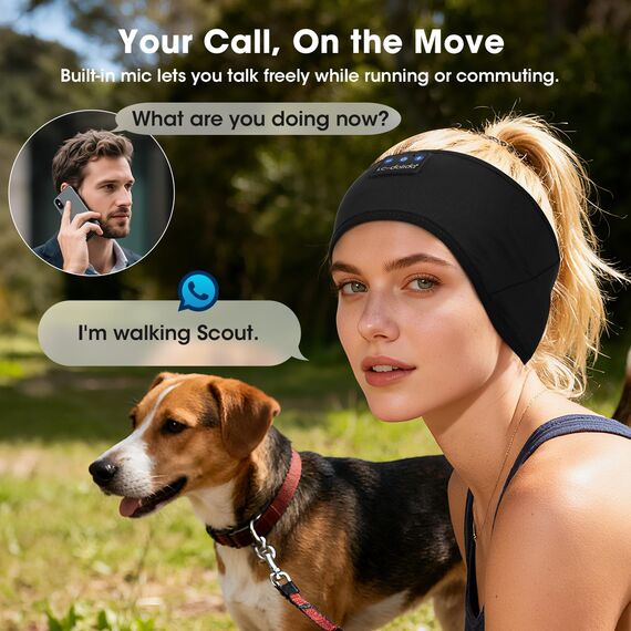 LC-dolida Schlafkopfhörer Bluetooth Stirnband Kopfhörer, Schlafkopfhörer Seitenschläfer Schlaf zum Kopfhörer 15+Std Playtime Schlafstirnband mit HiFi-Stereo für Sport Training,Joggen,Yoga,Reisen