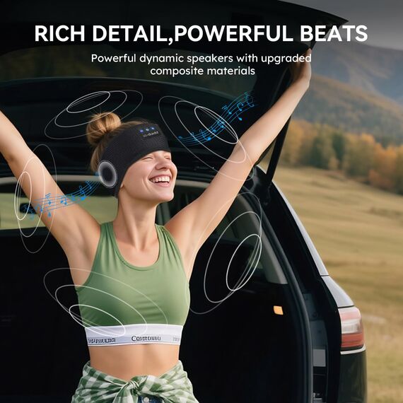 LC-dolida Schlafkopfhörer Bluetooth Stirnband Sport-Kopfhörer, Kabellos Kopfhörer zum Schlafen 15+ Stunden Lange Spielzeit Schlafkopfhörer Seitenschläfer mit HiFi-Stereo,Ergonomisch Tech Gadgets