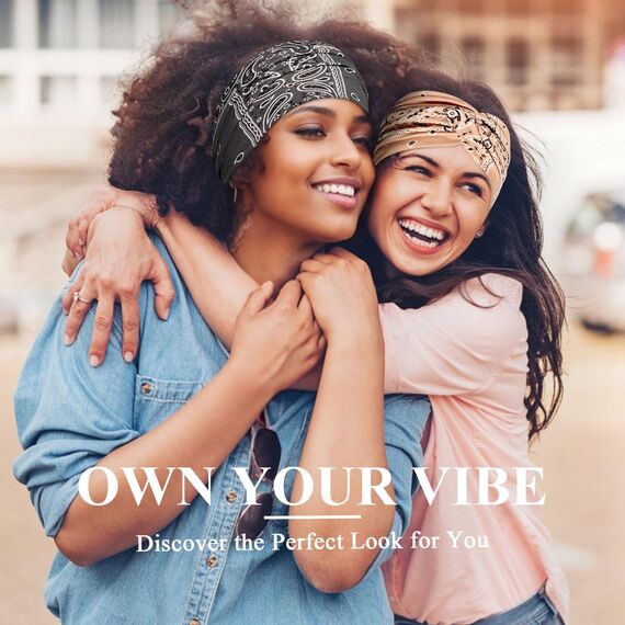 Kavya Haarband Damen Stirnband Damen 4er Pack – 7'' Extra Breit Haarbänder Dünn, Elastische Kopftuch Weiche Boho Mehrfarbig Headband, für Yoga, Kosmetik, Sport & Haarschmuck Sommer