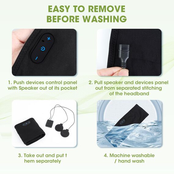 LC-dolida Schlafkopfhörer Bluetooth Kopfhörer Stirnband,Ultraweiche Bettkopfhörer Schlaf Stirnband aus Bambusfaser mit Lautsprechern,Leichtes Schlafmusik Kopfband für Reisen/Meditation/Yoga/Hörbücher