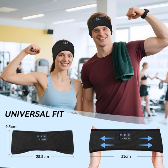 LC-dolida Schlafkopfhörer Bluetooth Stirnband Sport-Kopfhörer, Kabellos Kopfhörer zum Schlafen 15+ Stunden Lange Spielzeit Schlafkopfhörer Seitenschläfer mit HiFi-Stereo,Ergonomisch Tech Gadgets