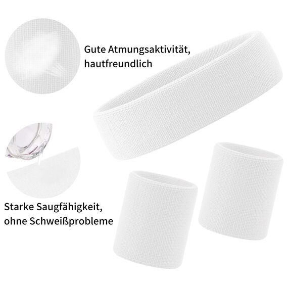 HANERDUN Sport Stirnband Herren Damen Schweißbänder Kopf Stirn Frottee Kopfband Sport für Laufen Fahrrad Joggen Tennis Fußball