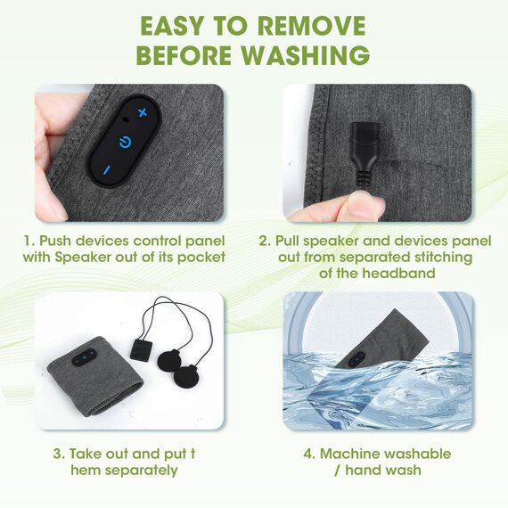 LC-dolida Schlafkopfhörer Bluetooth Kopfhörer Stirnband,Ultraweiche Bettkopfhörer Schlaf Stirnband aus Bambusfaser mit Lautsprechern,Leichtes Schlafmusik Kopfband für Reisen/Meditation/Yoga/Hörbücher