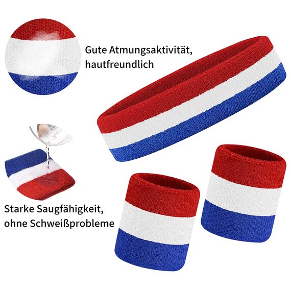 HANERDUN Sport Stirnband Herren Damen Schweißbänder Kopf Stirn Frottee Kopfband Sport für Laufen Fahrrad Joggen Tennis Fußball