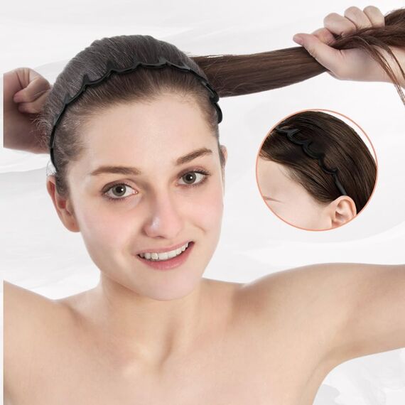 LOPHE Zickzack Haarreif, 4 Stück Haarreif mit Haifischzähnen, Kunststoff Stirnband Zahnhaarkamm Stirnbänder für Sport Fitness Tägliches, Damen und Männer