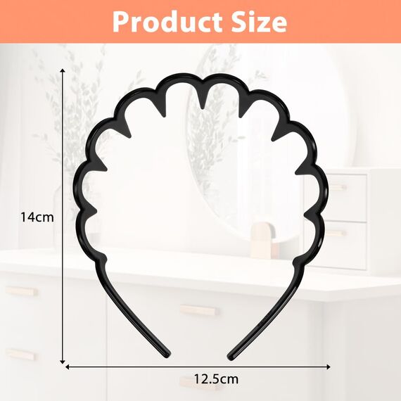 LOPHE Zickzack Haarreif, 4 Stück Haarreif mit Haifischzähnen, Kunststoff Stirnband Zahnhaarkamm Stirnbänder für Sport Fitness Tägliches, Damen und Männer