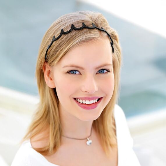 LOPHE Zickzack Haarreif, 4 Stück Haarreif mit Haifischzähnen, Kunststoff Stirnband Zahnhaarkamm Stirnbänder für Sport Fitness Tägliches, Damen und Männer