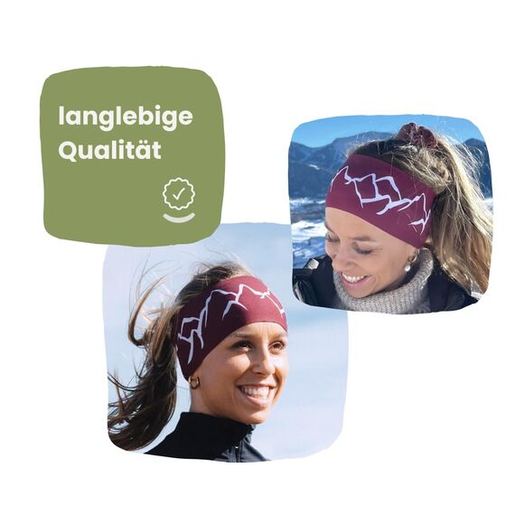 Bergwelten Outdoor Stirnband: Atmungsaktiv & rutschfest | Ideal für Sport, Outdoor & Abenteuer (Burgund)
