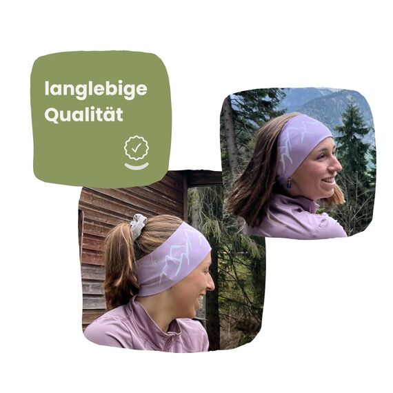 Bergwelten Outdoor Stirnband: Atmungsaktiv & rutschfest | Ideal für Sport, Outdoor & Abenteuer (Flieder)
