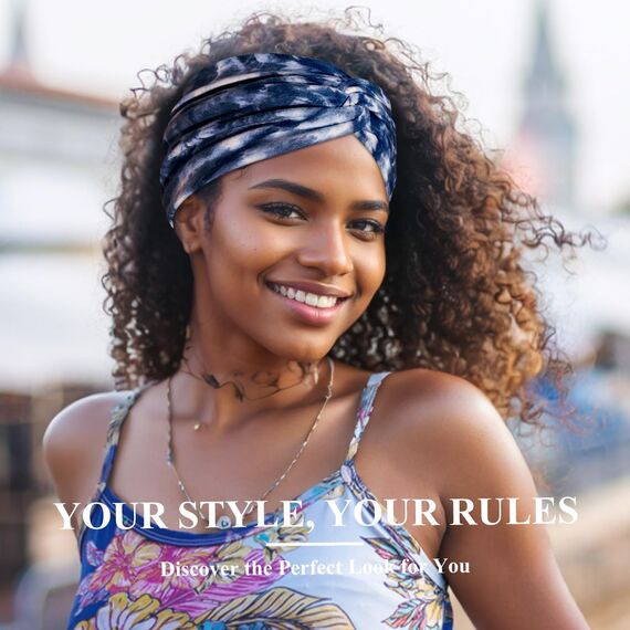 Kavya Haarband Damen Stirnband Damen 4er Pack – 7'' Extra Breit Haarbänder Dünn, Elastische Kopftuch Weiche Boho Mehrfarbig Headband, für Yoga, Kosmetik, Sport & Haarschmuck Sommer