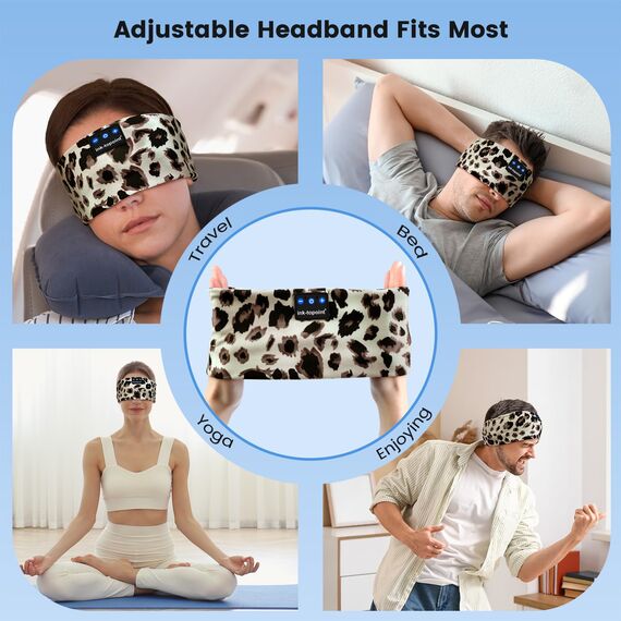 Schlafkopfhörer Bluetooth,Schlaf Kopfhörer Stirnband Bluetooth 5.4 Kopfhörer Geschenk für Männer/Frauen mit Ultradünnen HD Stereo Lautsprecher für Sport,Schlafen,Reisen,Meditation,Entspannen