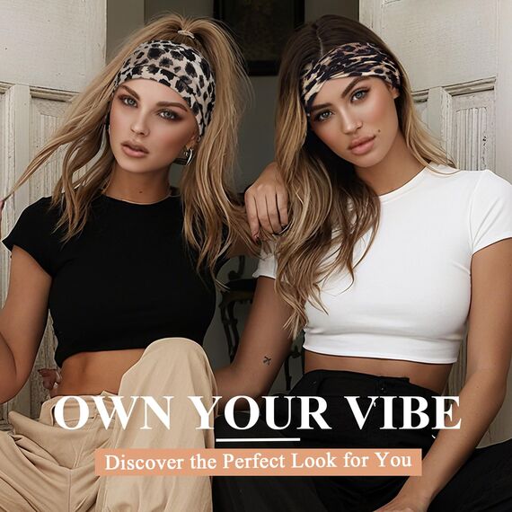 Kavya Haarband Damen Stirnband Damen 4er Pack – 7'' Extra Breit Haarbänder Dünn, Elastische Kopftuch Weiche Boho Mehrfarbig Headband, für Yoga, Kosmetik, Sport & Haarschmuck Sommer