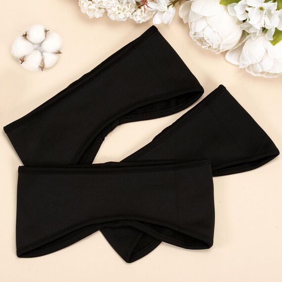 Winter Stirnband Set, 3 Stück, Sport Ohrenwärmer für Damen und Herren, Winddicht, zum Joggen Laufen Wandern Radfahren (3 Schwarz)