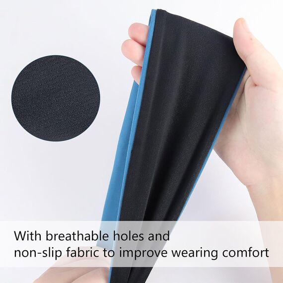 Sport Stirnbänder für Damen und Herren, Antibakterielles Schweißband Stirn, Elastisch rutschfest Haarband für Joggen,Laufen, Fitness, Yoga, Radfahren, Basketball (Schwarz + Grau mit Weiß + Armeegrün)