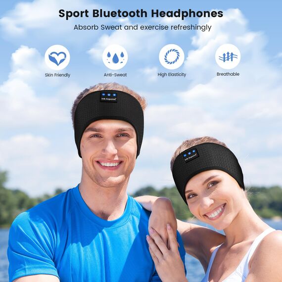 Schlafkopfhörer Bluetooth,Schlaf Kopfhörer Stirnband Bluetooth 5.4 Kopfhörer Geschenk für Männer/Frauen mit Ultradünnen HD Stereo Lautsprecher für Sport,Schlafen,Reisen,Meditation,Entspannen