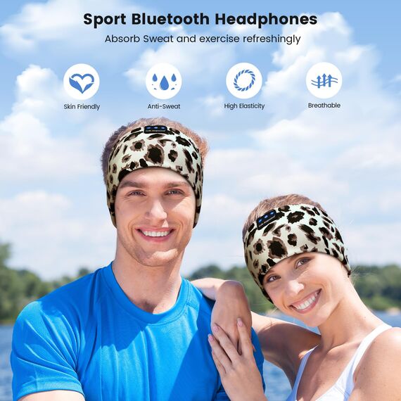 Schlafkopfhörer Bluetooth,Schlaf Kopfhörer Stirnband Bluetooth 5.4 Kopfhörer Geschenk für Männer/Frauen mit Ultradünnen HD Stereo Lautsprecher für Sport,Schlafen,Reisen,Meditation,Entspannen