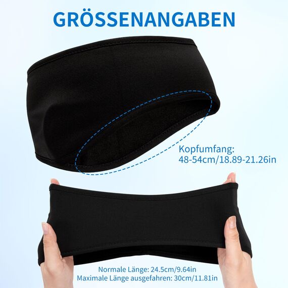 Winter Stirnband Set, 3 Stück, Sport Ohrenwärmer für Damen und Herren, Winddicht, zum Joggen Laufen Wandern Radfahren (3 Schwarz)