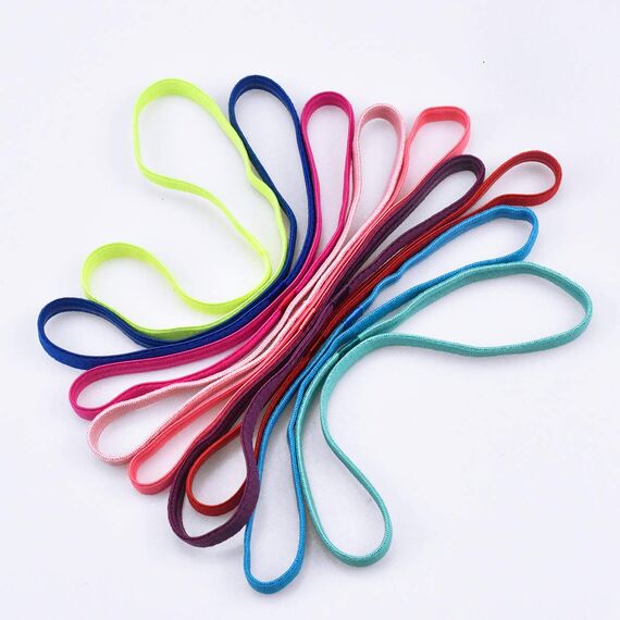 Sport Haarband,Sport Stirnband Dünn,9 Stück Antirutsch Elastische Stirnbänder, Sport Thin Stirnbänder für Herren Damen Kinder