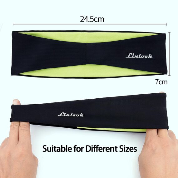 Sport Stirnbänder für Damen und Herren, Antibakterielles Schweißband Stirn, Elastisch rutschfest Haarband für Joggen,Laufen, Fitness, Yoga, Radfahren, Basketball (2 Schwarz + Grau + Blau)