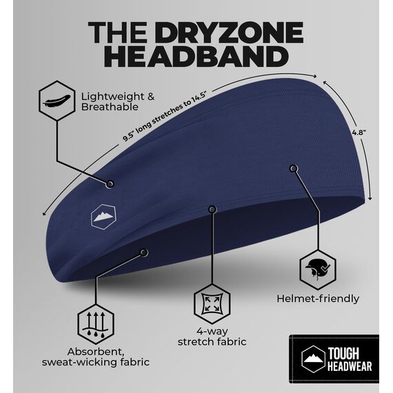Tough Headwear Sport Stirnband Herren - Haarband Herren Damen - Stirnband Sport - Schweißband Stirn Laufen - Sportstirnband Kopfband - Headband