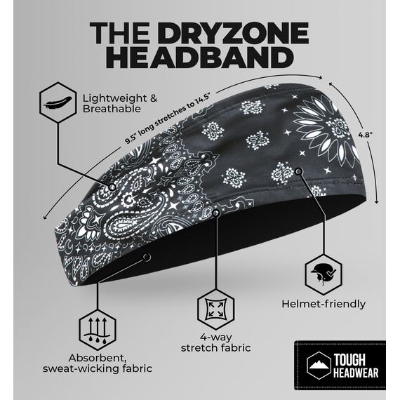 Tough Headwear Sport Stirnband Herren - Haarband Herren Damen - Stirnband Sport - Schweißband Stirn Laufen - Sportstirnband Kopfband - Headband