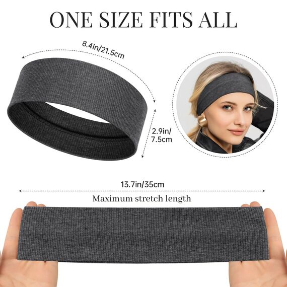 BELEVO Stirnband Damen Sport Haarband Damen Baumwolle 3 Stück Haarbänder Elastisch Headband Sommer Schweiß Weich Antirutsch Hairband Mode-Accessoires für Kosmetik Workout Yoga Laufen Fitness Gym