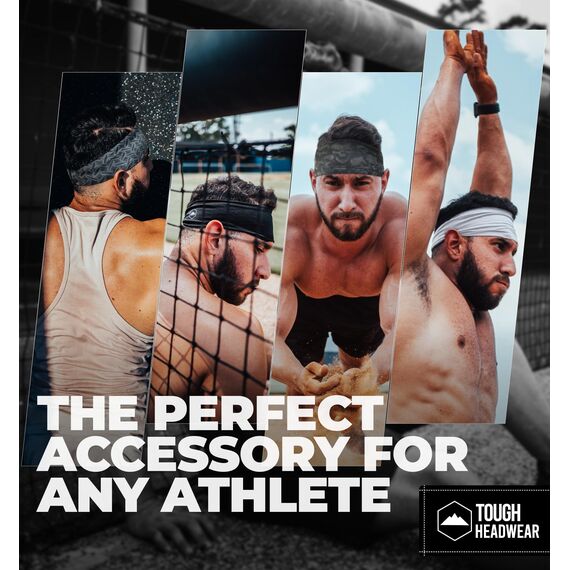 Tough Headwear Sport Stirnband Herren - Haarband Herren Damen - Stirnband Sport - Schweißband Stirn Laufen - Sportstirnband Kopfband - Headband