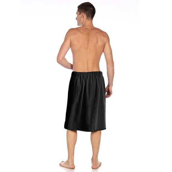 Aomig Saunakilt Herren Elastisch Verdicktes Badetuch Verstellbare Größe Schnapp-Badetuch Kilt Herren Großes Schnell Trocknendes Saunatuch für Fitnessstudio Dusche Sauna Spa Strand (Schwarz, 80*150 cm)