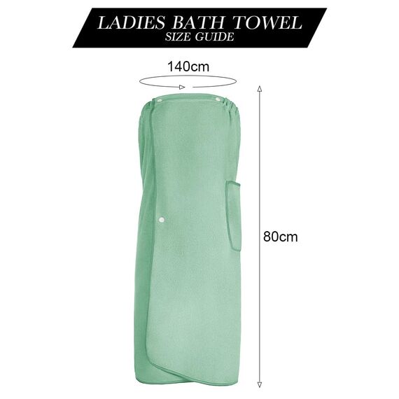 Aomig Saunakilt Damen Sauna Zubehör Spa Saunahandtuch 80*140cm Knopffrottee Gummizug Saunarock Elastische Taschen Saunakleid Grösse Anpassen Saunatuch Hamamtuch Saunakilt Tragbar Badetücher Bohnengrün
