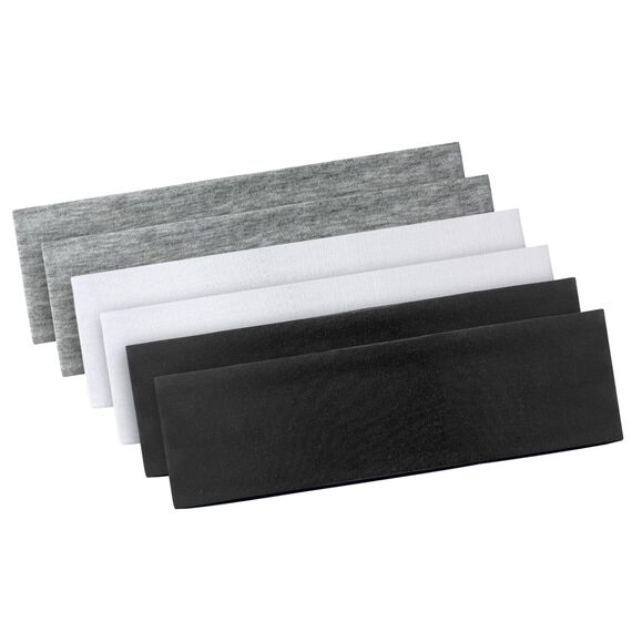 Blooms Haarband Damen Dünn Stirnband Sommer Baumwolle Haarbänder Unifarben Elastisch Headband Antirutsch Headbands Yoga Fitness Arbeit (Schwarz Weiß Grau)