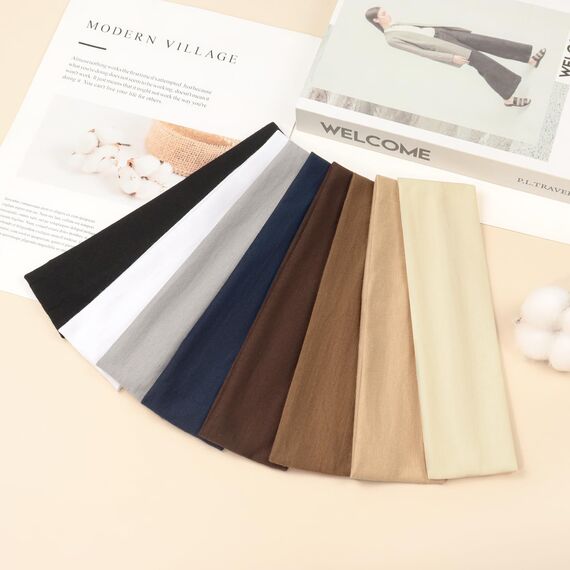 Tumurup Stirnband Damen Sport 8 Stück Haarband Damen 6cm Haarbänder Herren Elastisch Headband Sommer Schweiß Weich Antirutsch Hairband Mode-Accessoires für Kosmetik Workout Yoga Laufen Fitness Gym