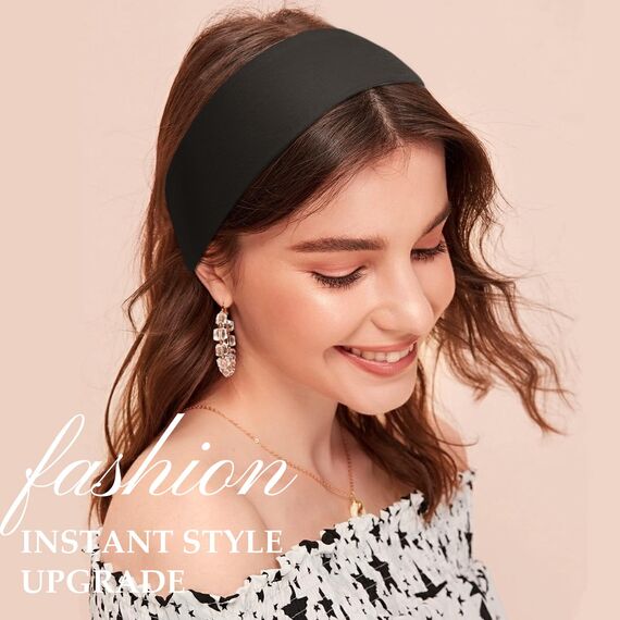 Tumurup Stirnband Damen Sport 8 Stück Haarband Damen 6cm Haarbänder Herren Elastisch Headband Sommer Schweiß Weich Antirutsch Hairband Mode-Accessoires für Kosmetik Workout Yoga Laufen Fitness Gym