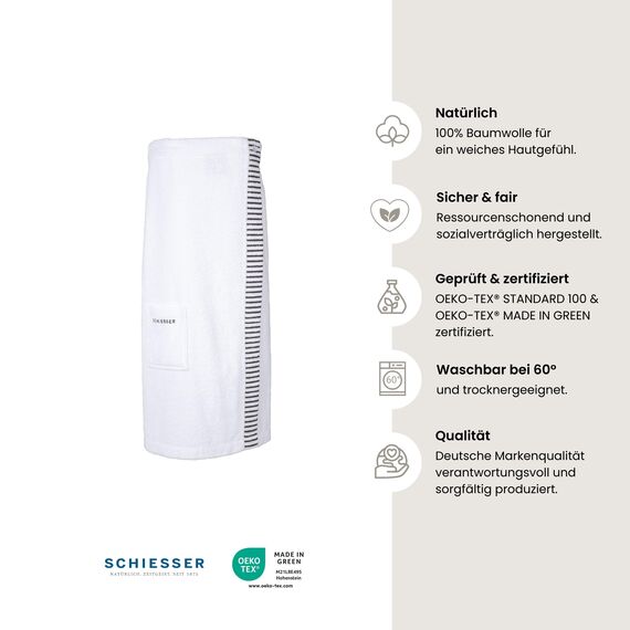 Schiesser Saunakilt Rom Damen - 36-42 - Weiß