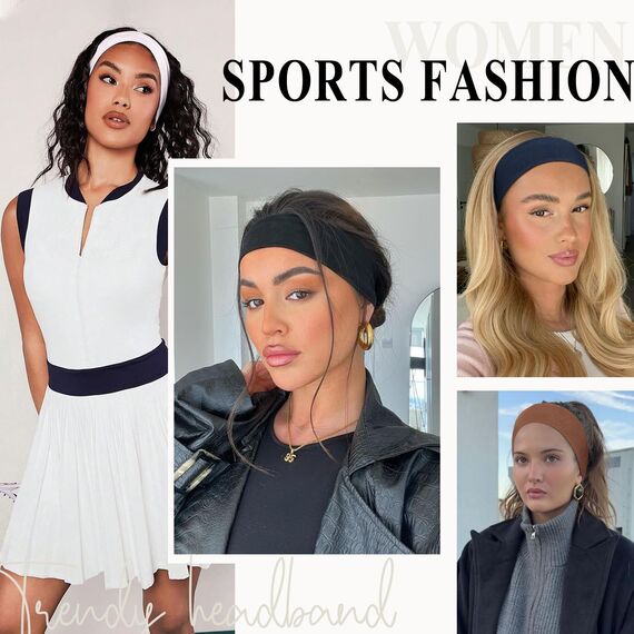 Tumurup Stirnband Damen Sport, 7 Stück Haarband Damen Dünn Elastisch Haarbänder Antirutsch Headband Weiches Hair Band Yoga Fitness Laufen