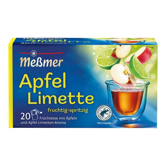 Meßmer Apfel-Limette | 20 Teebeutel | Vegan | Glutenfrei | Laktosefrei