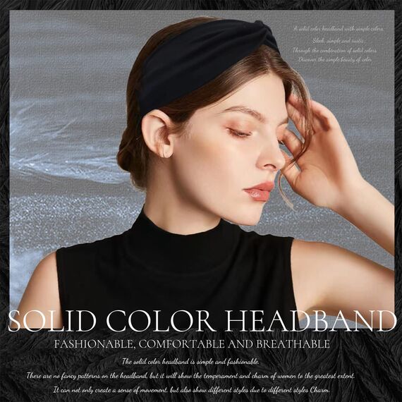 Haarbänder Damen Breite Elastische Weiche 6 Pcs Sommer Boho Stirnband Print Haarschmuck Yoga Sport Haarband Mehrfarbig Dünn Stirnbänder