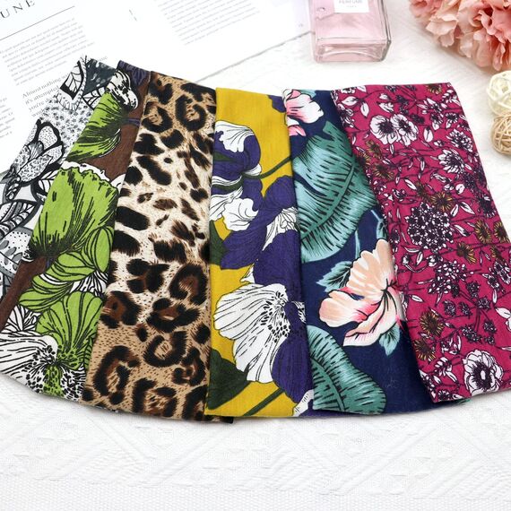 Haarbänder Damen Breite Elastische Weiche 6 Pcs Sommer Boho Stirnband Print Haarschmuck Yoga Sport Haarband Mehrfarbig Dünn Stirnbänder