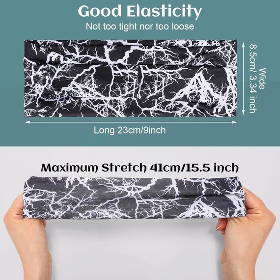 4 Stück Stirnband Herren, Elastisch Breites Haarband Sport Männer Atmungsaktiv Schweißband Stirn rutschfest für Fitness Joggen Laufen Radfahren Basketball (Tarnfarbe Tone)