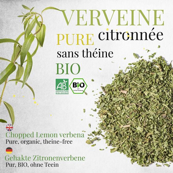 ORIGEENS BIO EISENKRAUT TEE 100gr | Bio Zitronenverbene Blätter, Verdauungs- und Beruhigungstee | Bio Lemon Verbena
