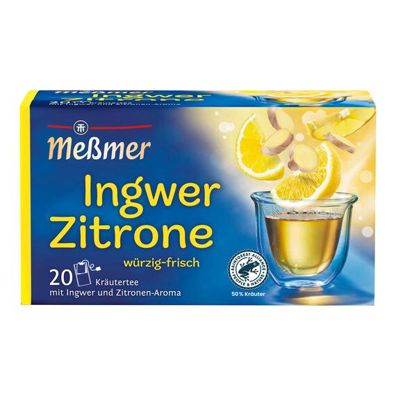 Meßmer Ingwer-Zitrone | 20 Teebeutel | Vegan | Glutenfrei | Laktosefrei